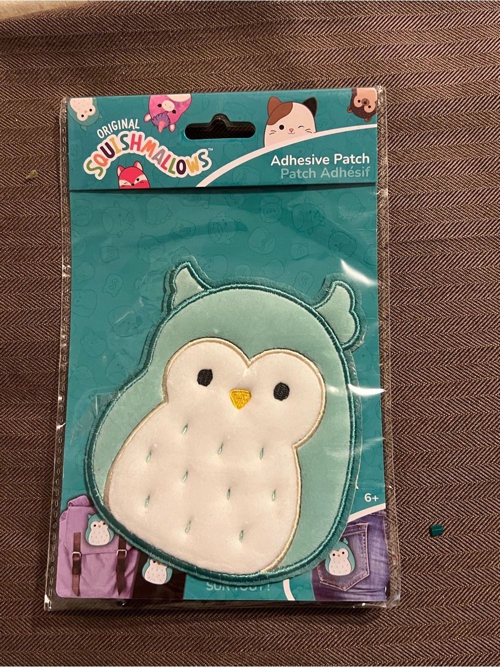 SQUISHALLOWS-WINSTON THE OWL-Adhesive Patch (4” X 4") STICKS TO EVERYTHING!!